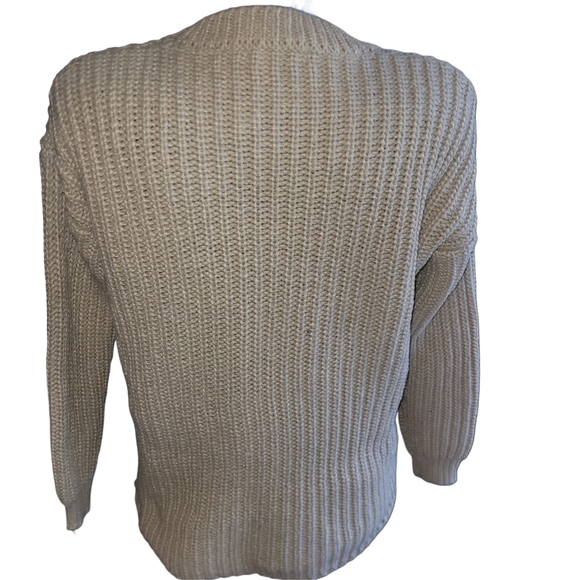 Lauren Taylor Beige Crew Neck Knit Sweater S - Picture 5 of 6